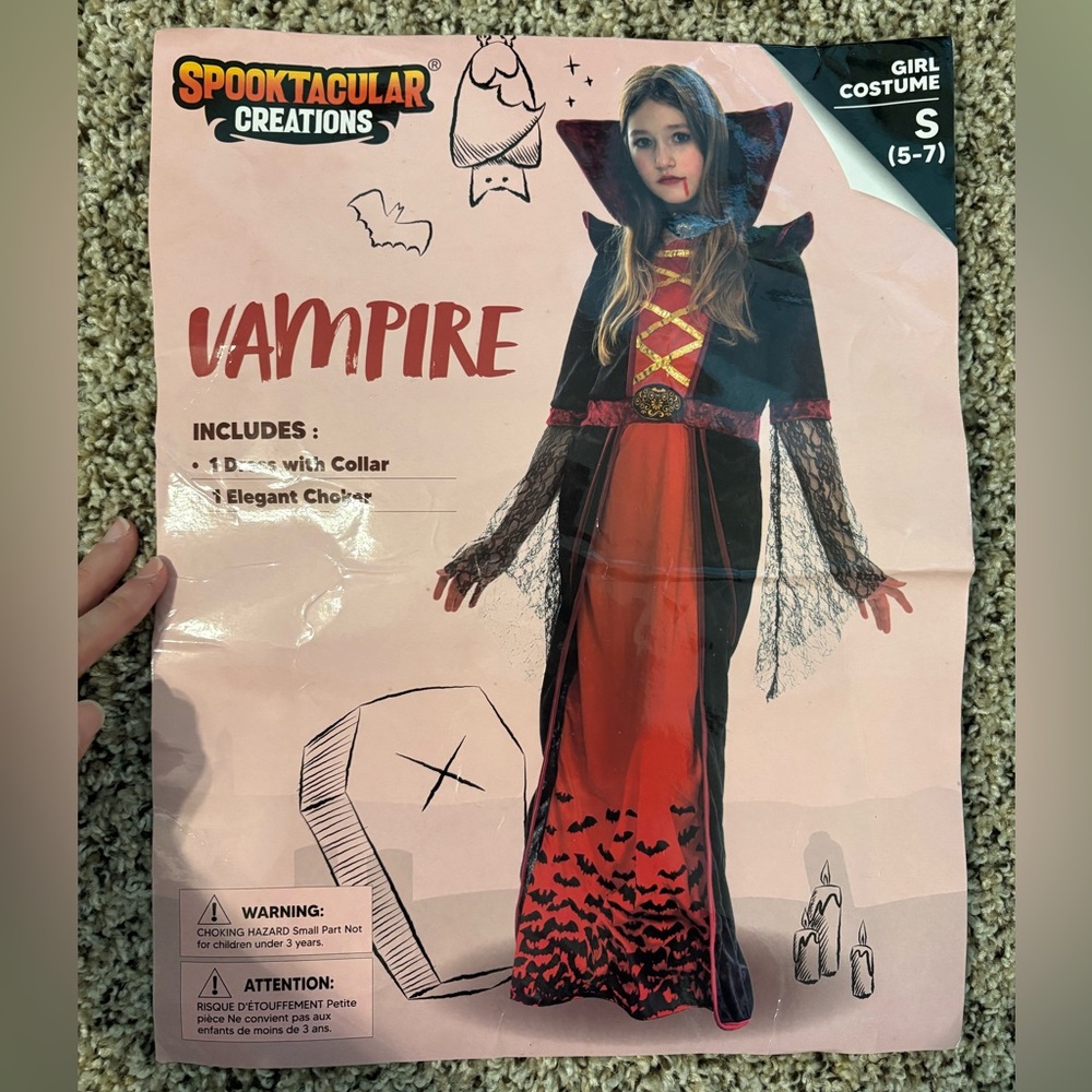 Girls' Vampire Costume 5 to 7 years